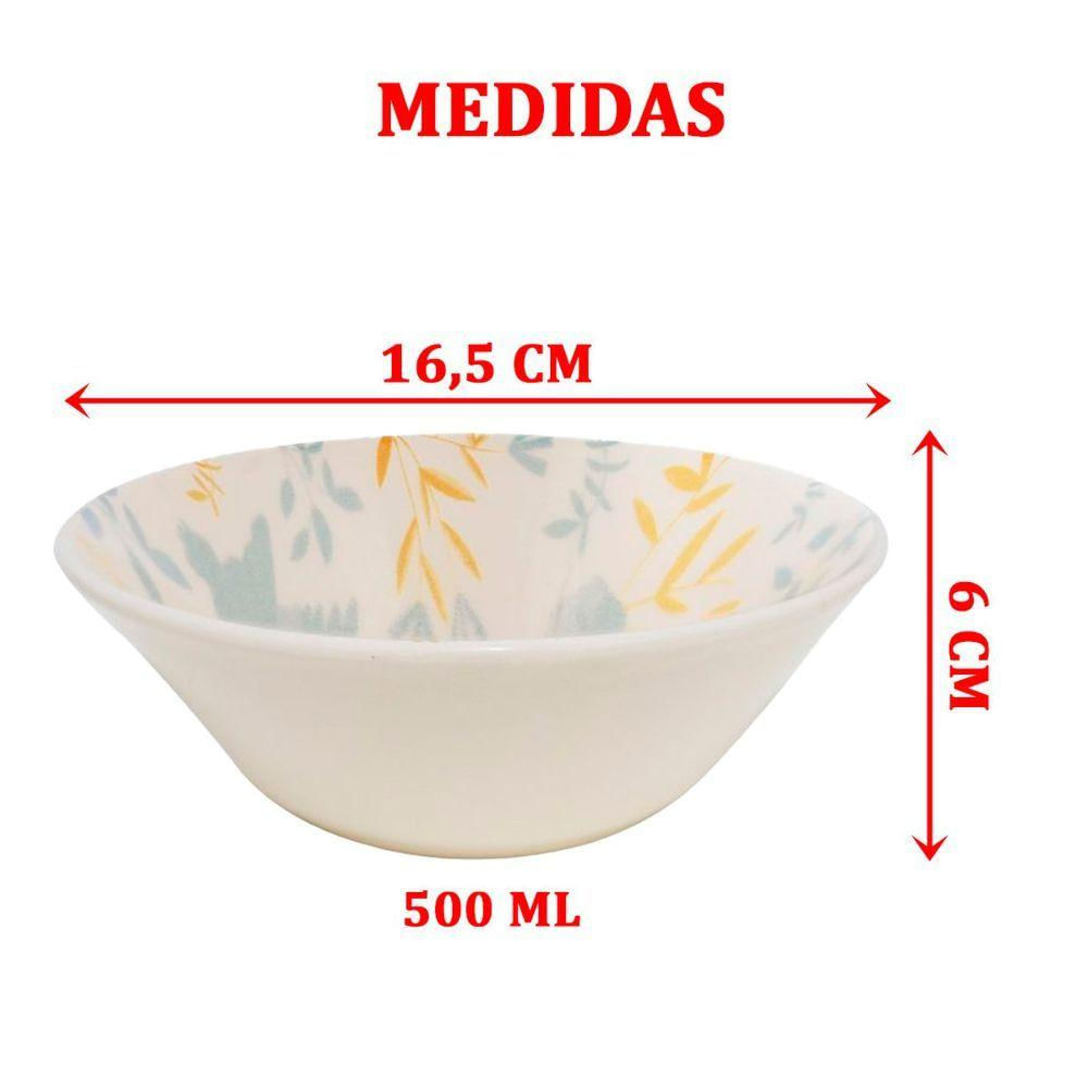 Kit 8 Tigela Saladeira Bowl Conic Bem-te-vi Redondo 500ml