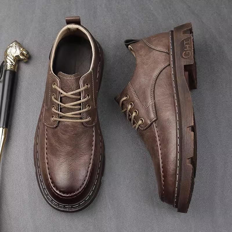 Sapatos Masculinos de Couro Estilo Britânico para Casamento e Trabalho