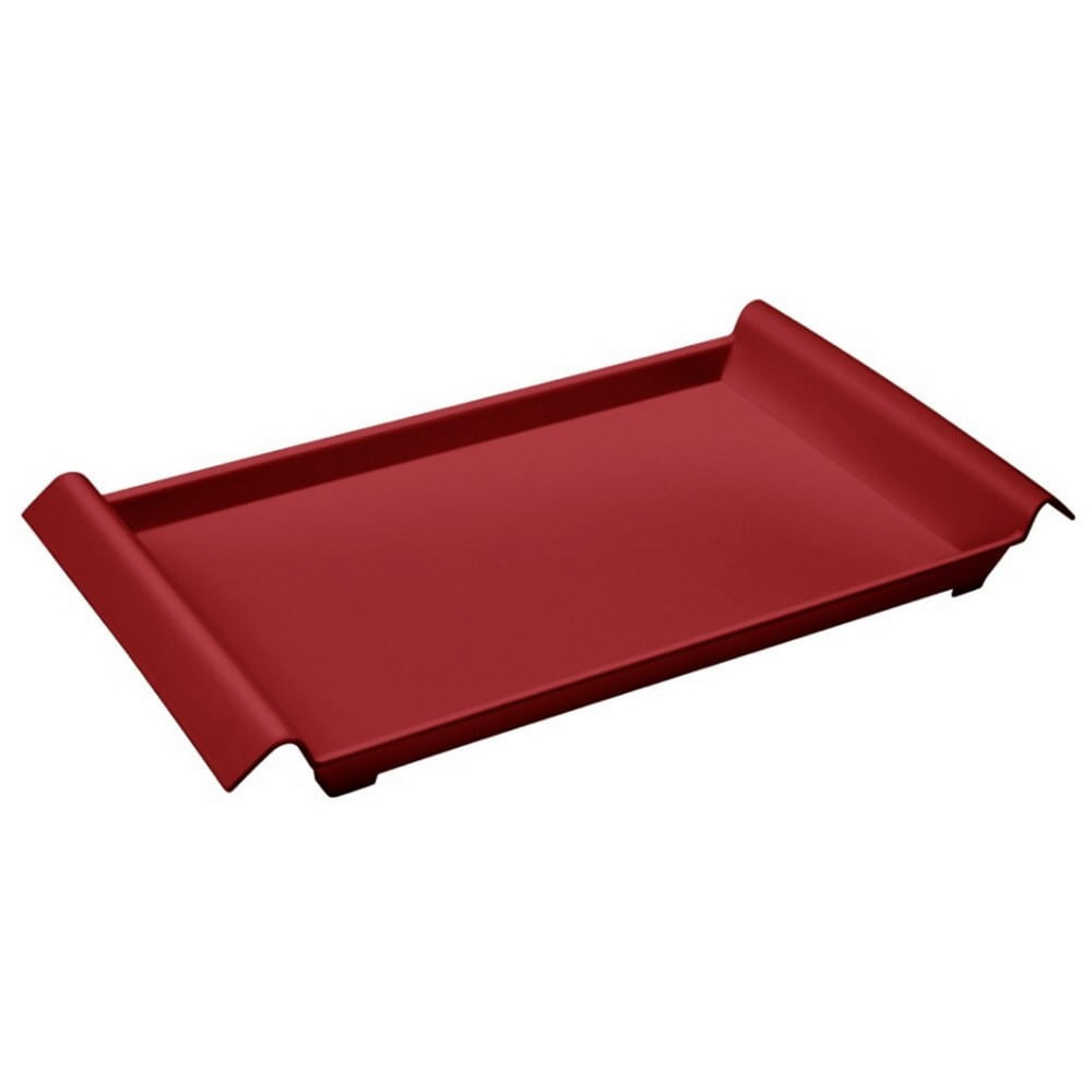 Bandeja Retangular Coza Grande Casual de Polipropileno 45,5CM Vermelho