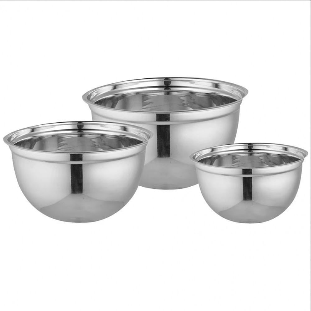 Conjunto de Bowls Light Metal em Aço 3 Peças Dynasty Inox