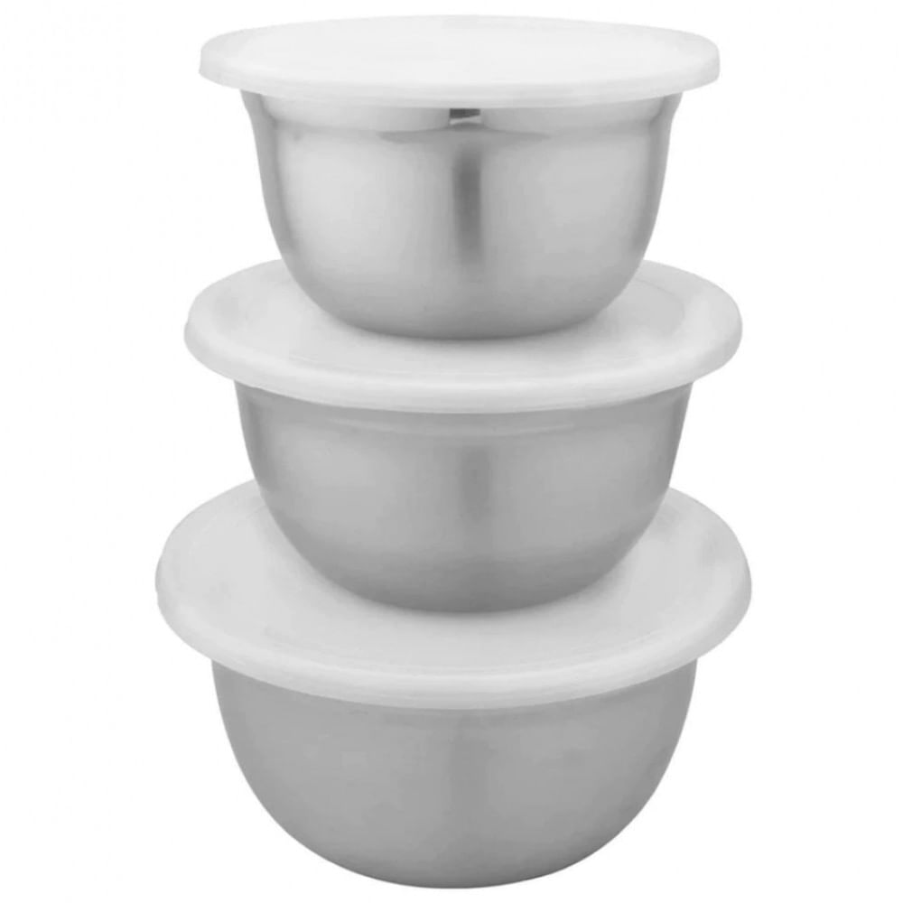 Conjunto de Bowls Light Metal Dynasty em Aço 3 Peças