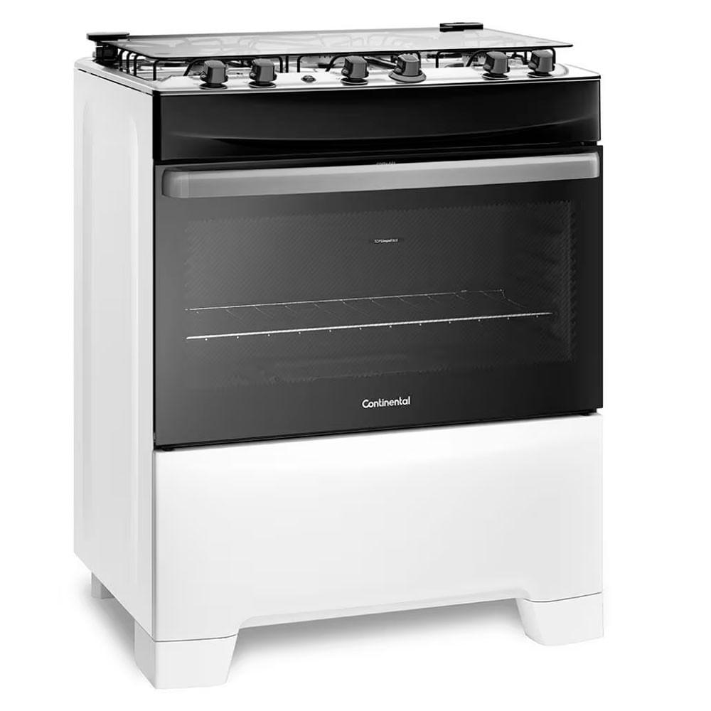 Fogão Continental 5 Bocas FC5IB com Mesa de Inox, Tecnologia Top Limpa Fácil e Acendimento Automático