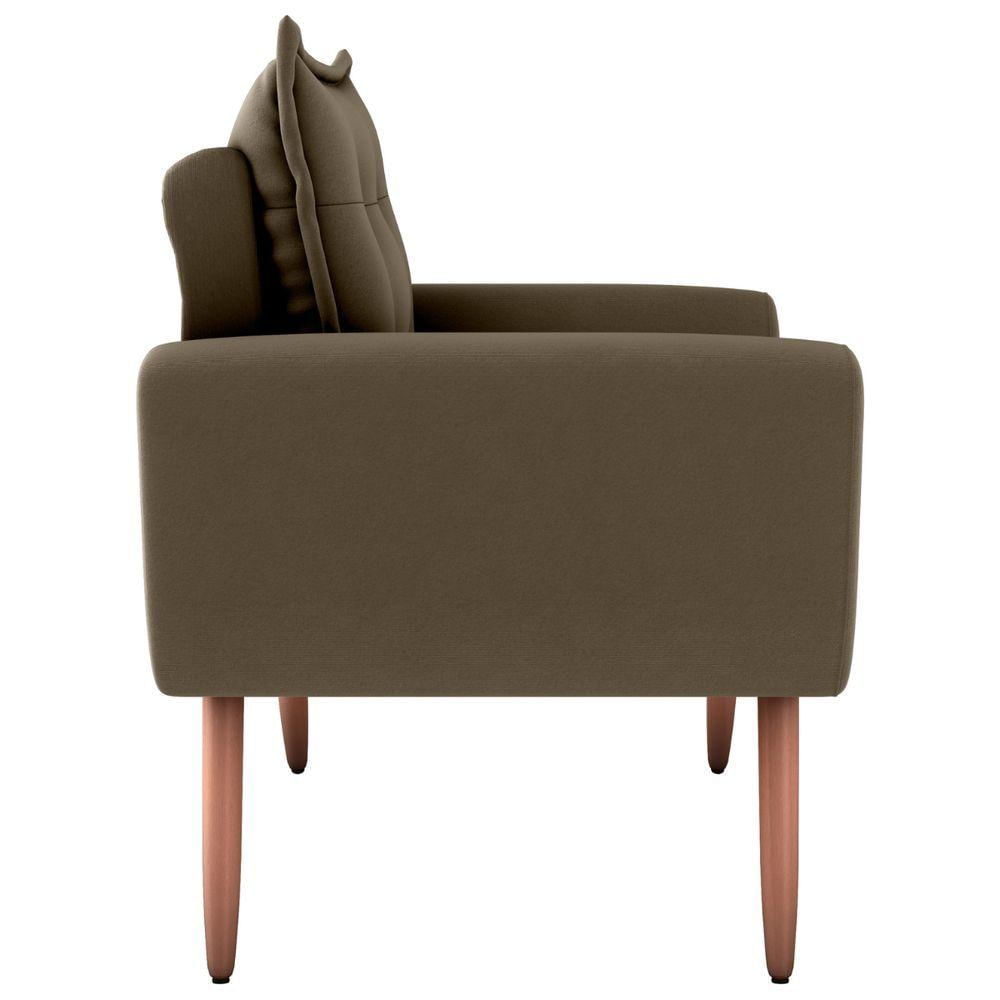 Poltrona Decorativa Para Sala Ravi Suede Cappuccino