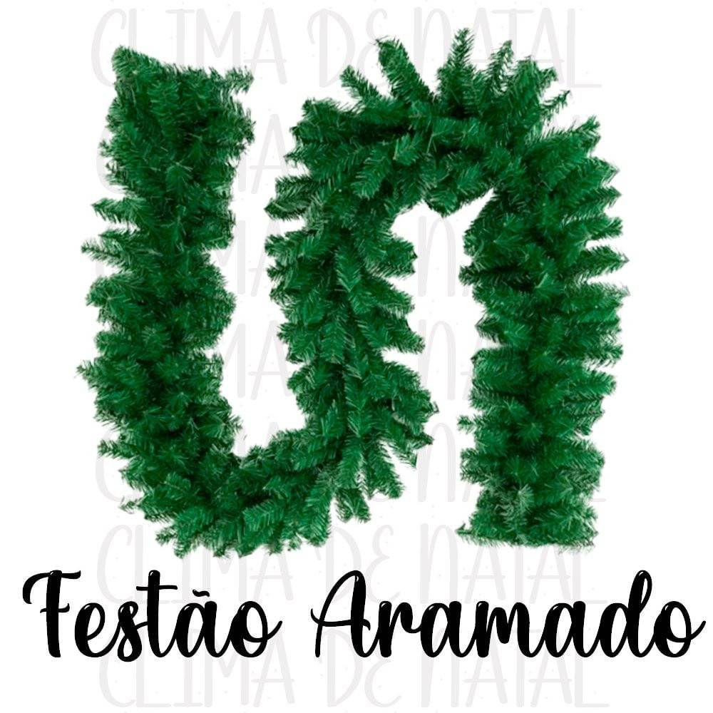 Festão Aramado com 200 Galhos 2,70 Metros Decoração de Natal