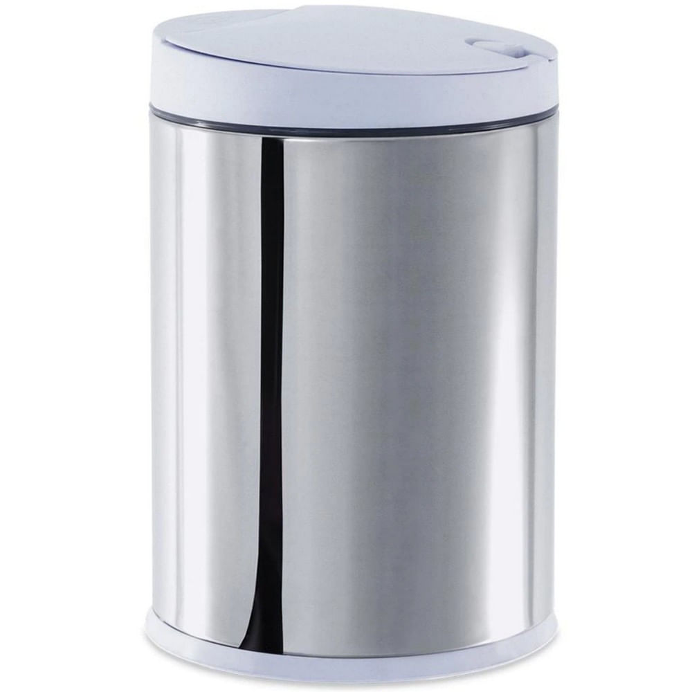 Lixeira Brinox Press em Aço Inox 3050/202 4 L Branco