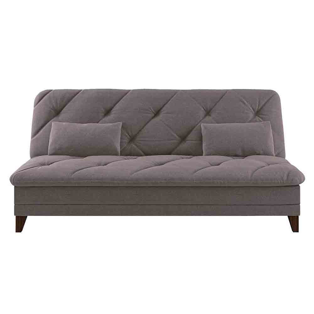 Sofá-Cama 3 Lugares Linoforte Jamile com Encosto Reclinável em Tecido Suede 188cm de largura Cinza