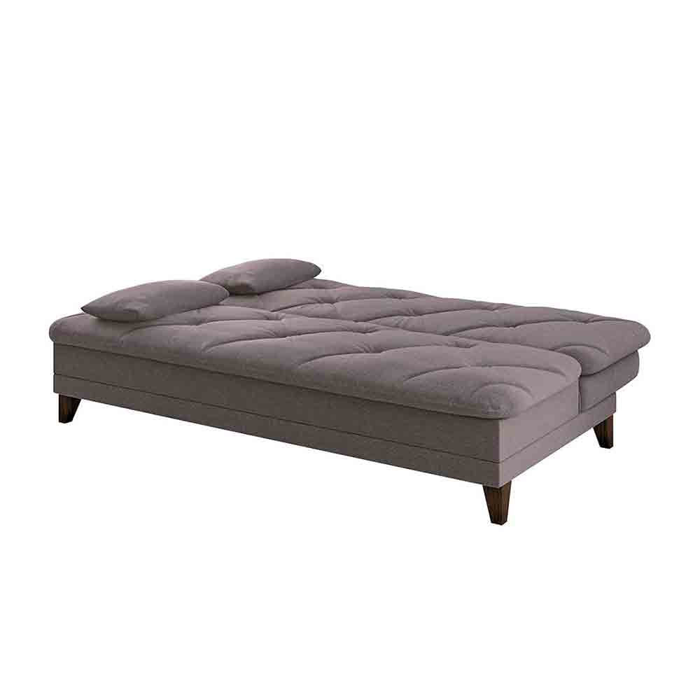 Sofá-Cama 3 Lugares Linoforte Jamile com Encosto Reclinável em Tecido Suede 188cm de largura Cinza