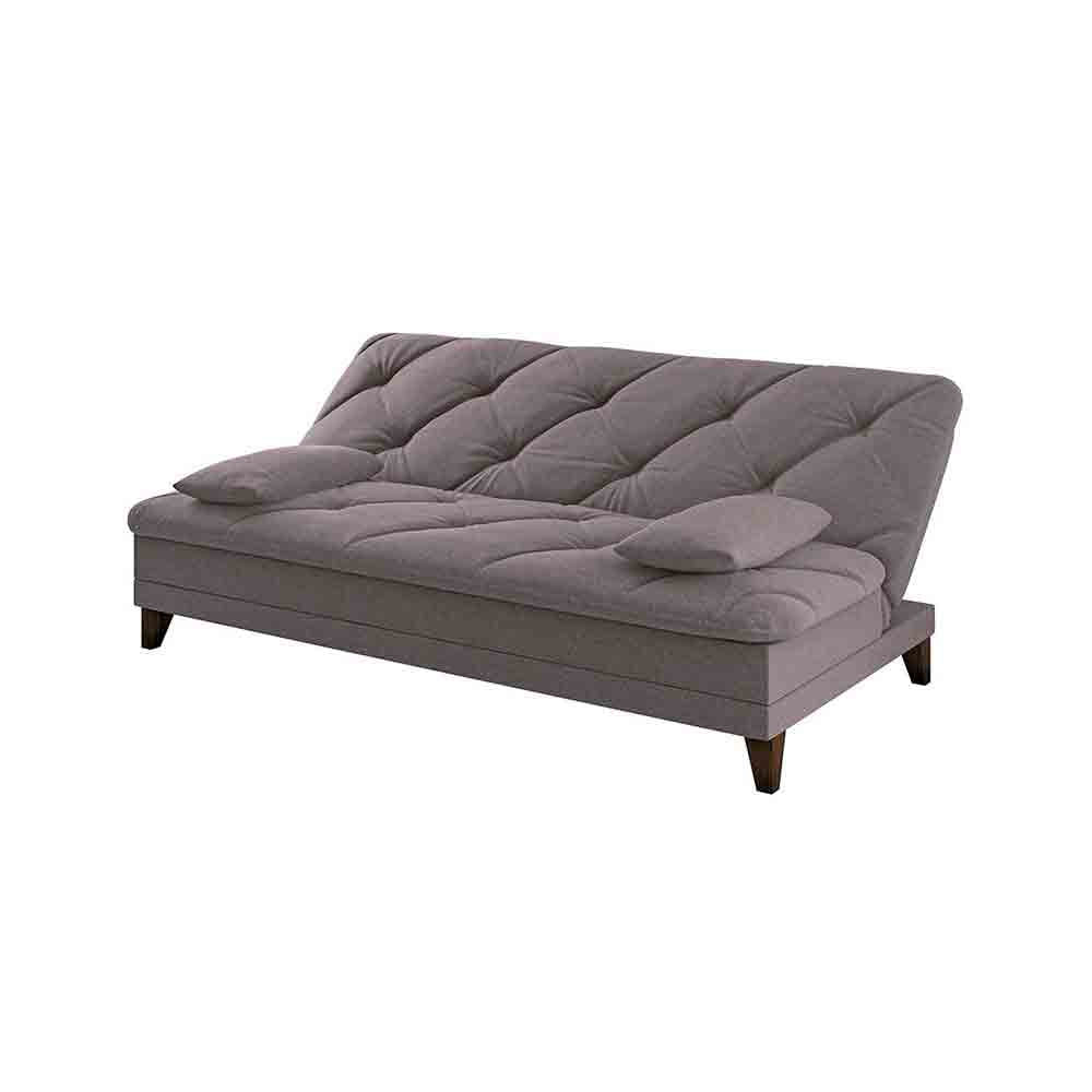 Sofá-Cama 3 Lugares Linoforte Jamile com Encosto Reclinável em Tecido Suede 188cm de largura Cinza