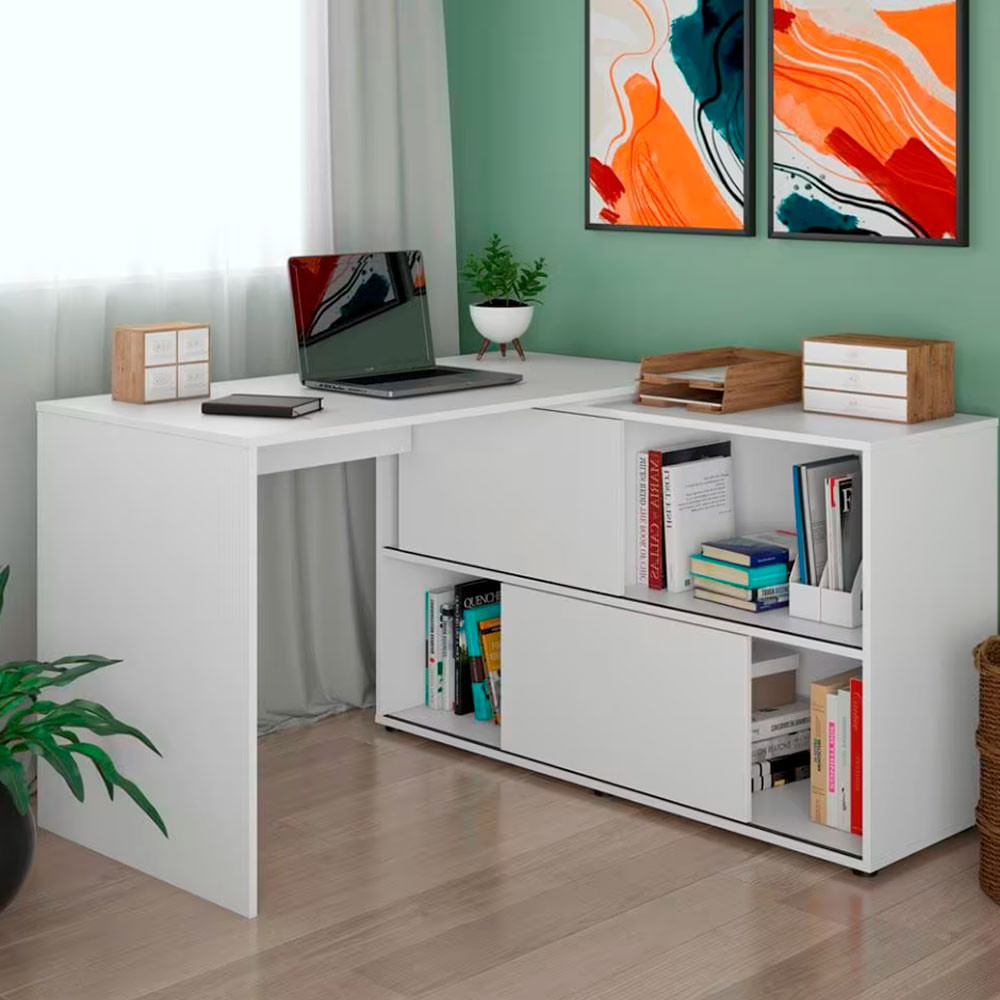 Mesa Artany Mingle com 2 Portas Branco