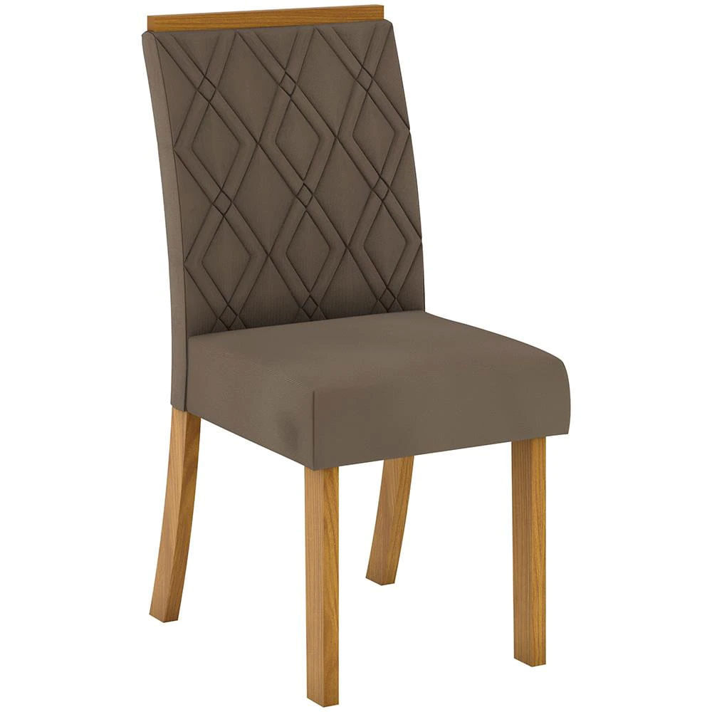 Conjunto com 2 Cadeiras Attuale Nature em Suede Henn