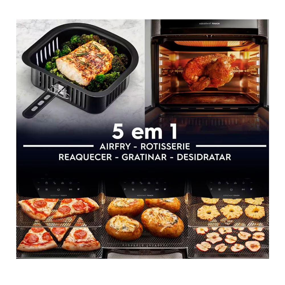 Fritadeira Elétrica Sem Óleo Air Fryer Oven Electrolux Experience Digital Por Rita Lobo EAF90 12L Grafite / 220V