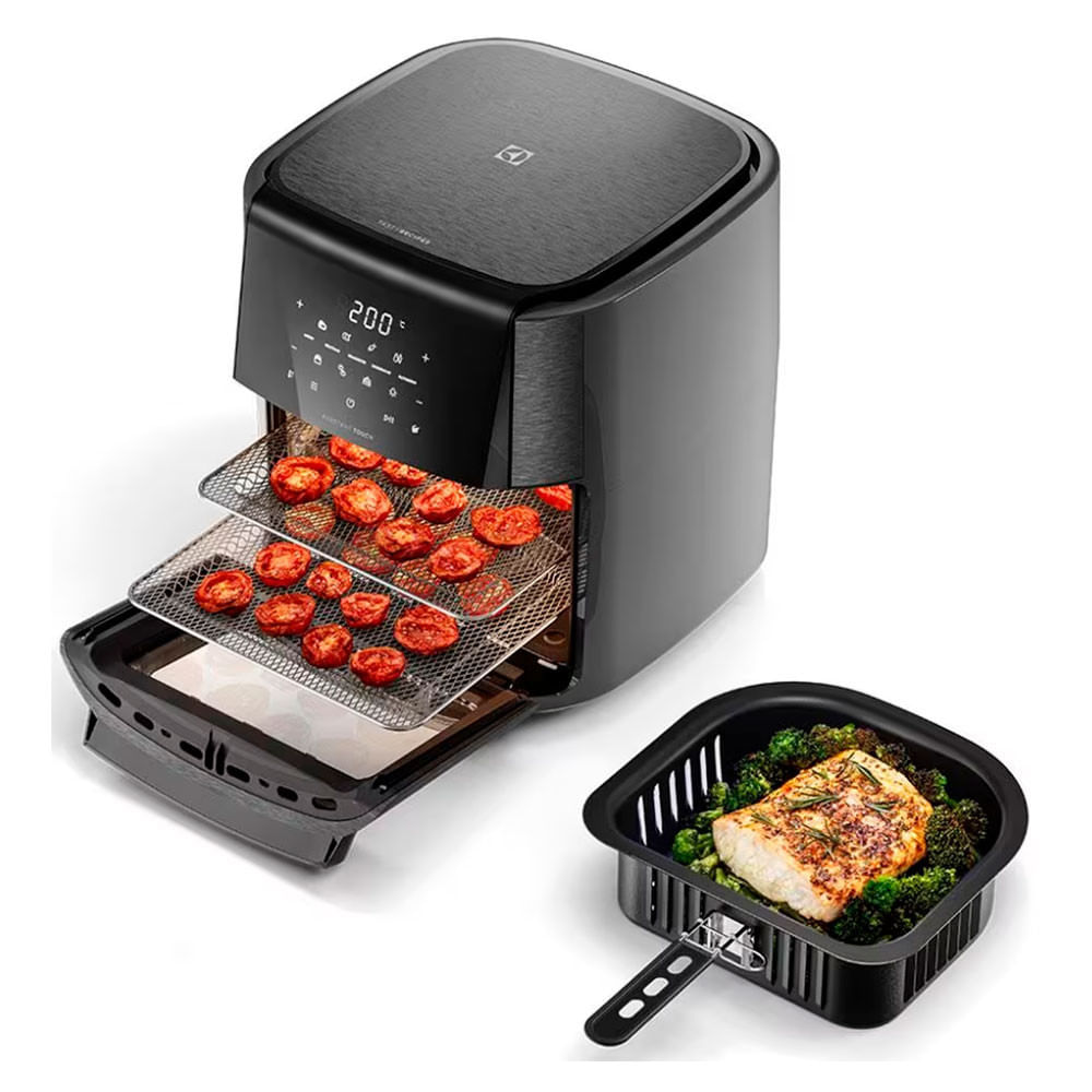 Fritadeira Elétrica Sem Óleo Air Fryer Oven Electrolux Experience Digital Por Rita Lobo EAF90 12L Grafite / 220V