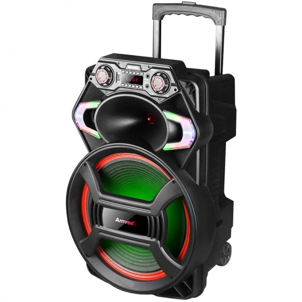 Caixa Amplificada ACA800 Gladiador Bluetooth Rádio FM USB 850W com LED Amvox
