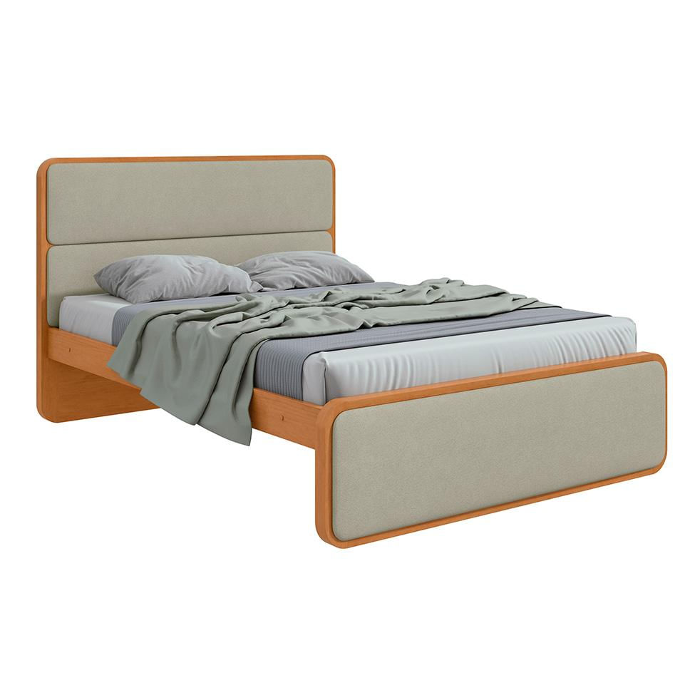 Cama Queen Loop Bouclé Sálvia e Amêndoa