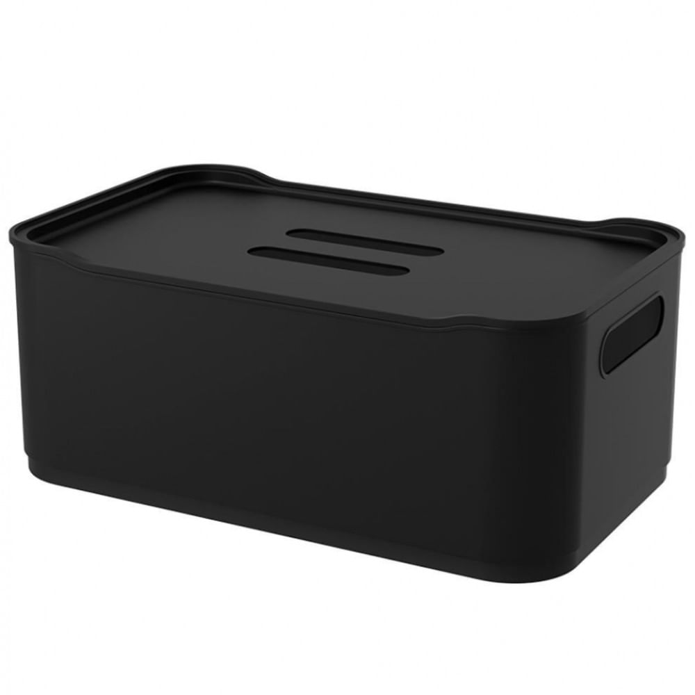 Cesta Organizadora Grande com Tampa Coza Fit em Polipropileno 30,5 cm