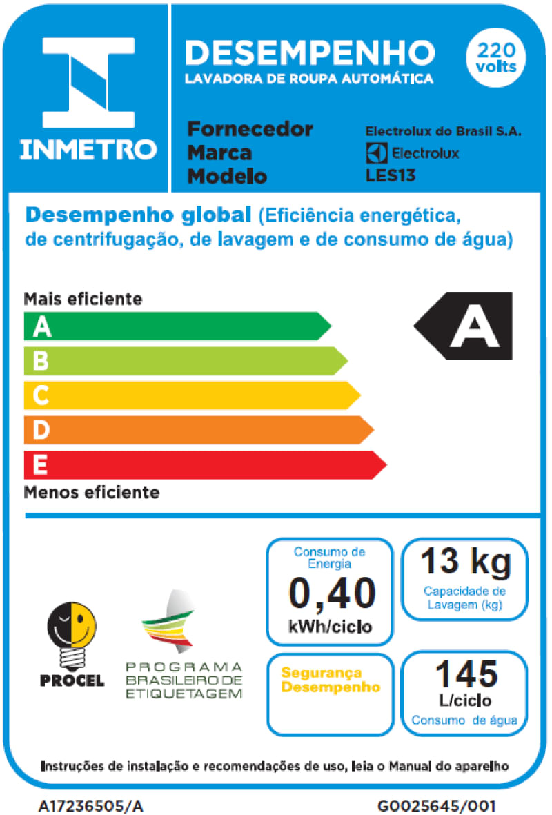 Lavadora de Roupas Electrolux Essencial Care 13Kg LES13 – 220 Volts 220 Volts