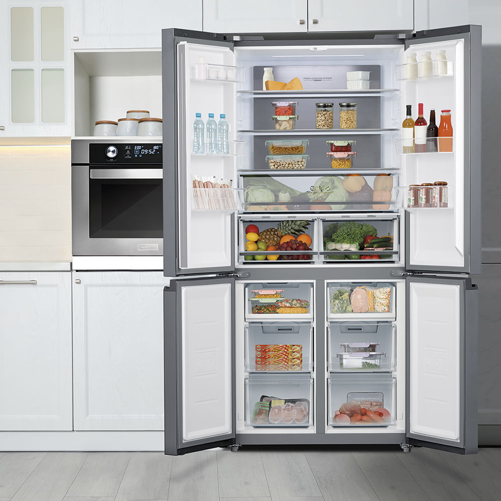 Refrigerador Midea French Door Inverter Quattro 482 Litros Inox MD-RF556 – 127 Volts 127 Volts