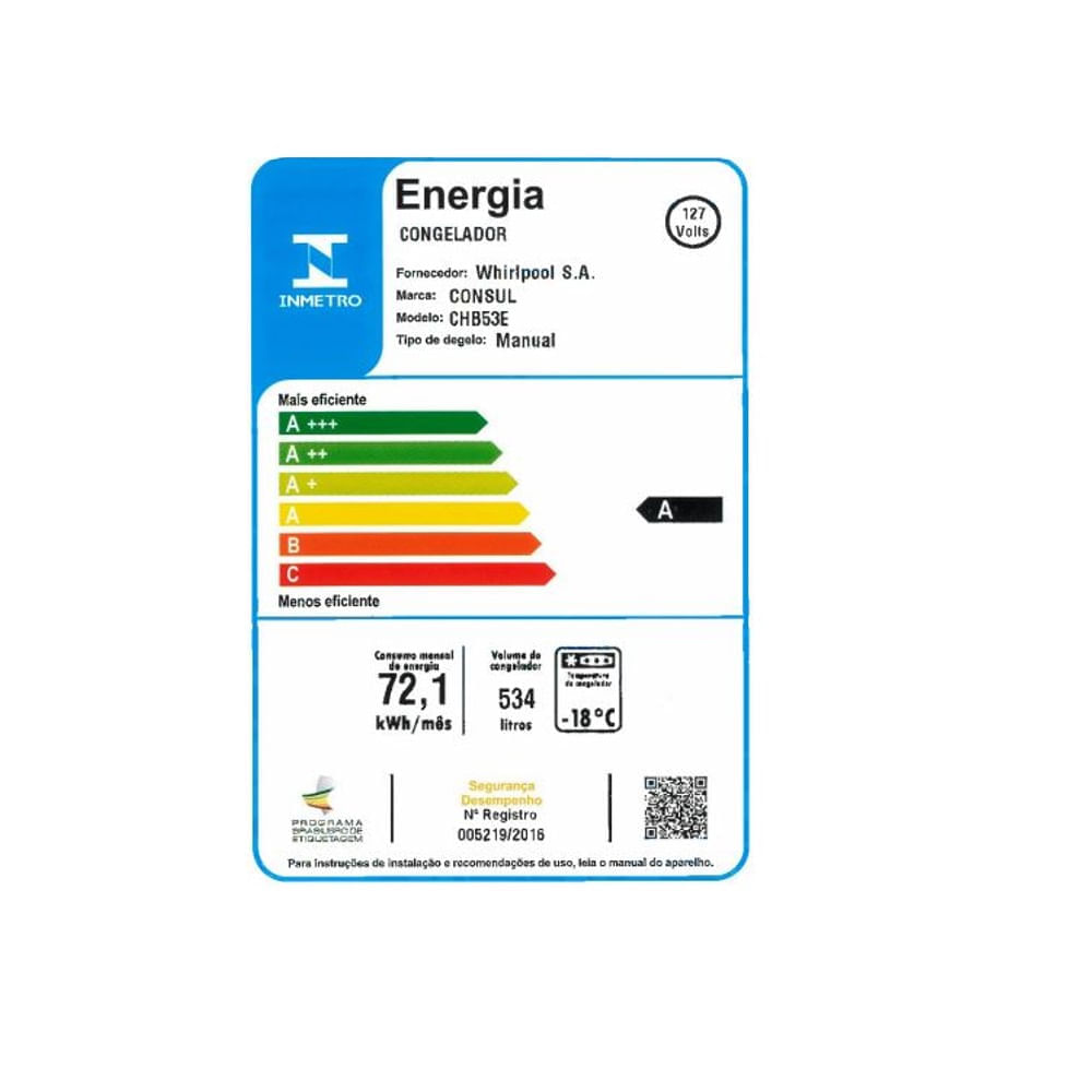 Freezer Horizontal Consul 534 Litros CHB53EBANA - 127 Volts 127 Volts