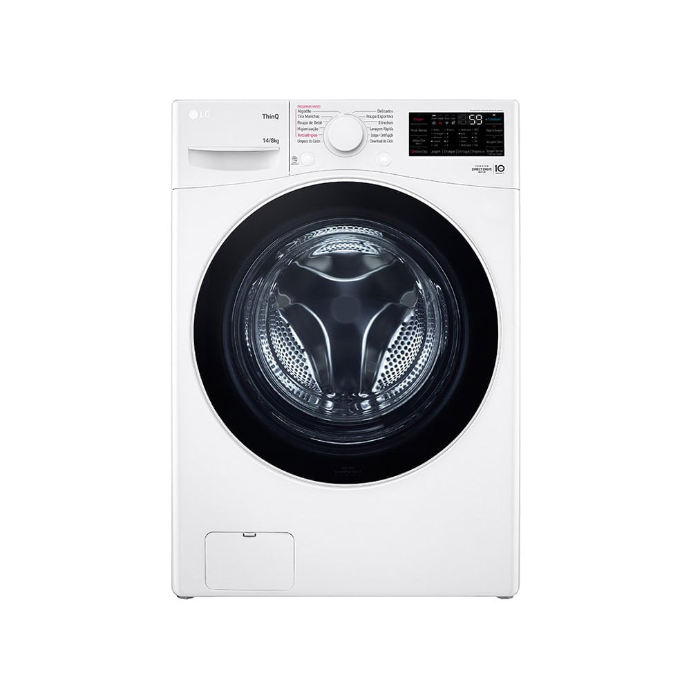 Lava e Seca Smart LG 14kg Branco com Inteligência Artificial AIDD Motor Inverter WD14WGSP6 – 127 Volts