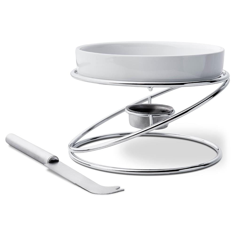 Rechaud para Queijo Brie Brinox 4 Peças Branco com Inox