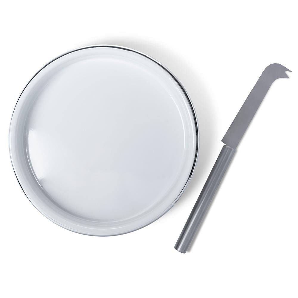 Rechaud para Queijo Brie Brinox 4 Peças Branco com Inox