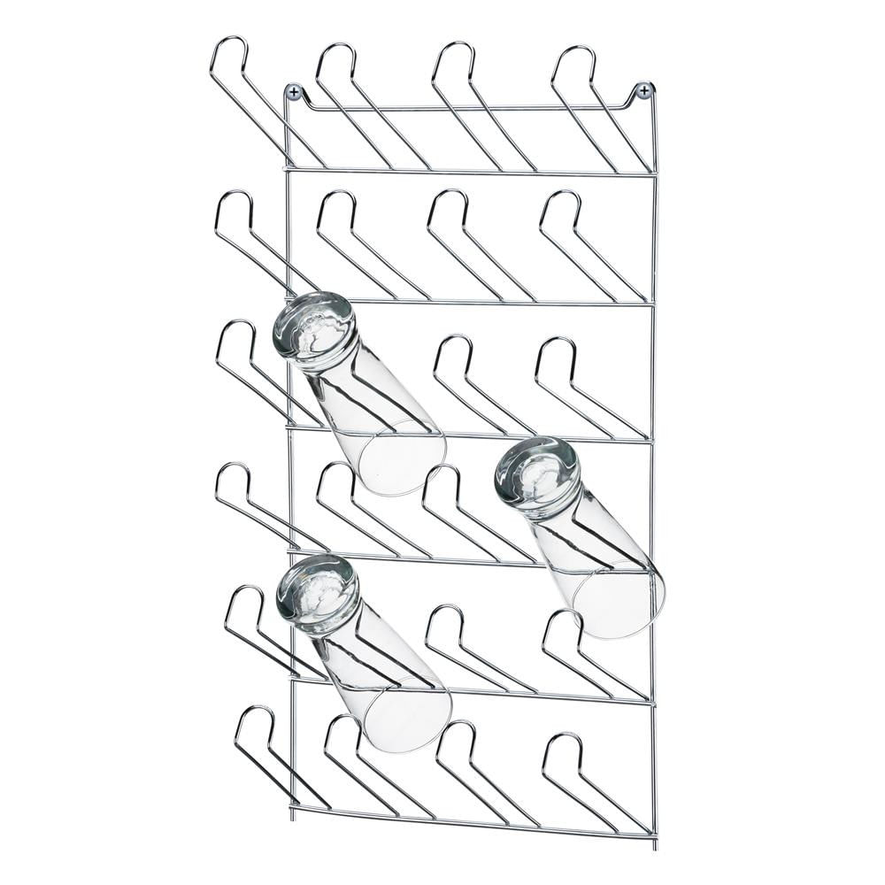 Suporte de Parede para 24 Copos Utimil em Aço Cromado Cromado