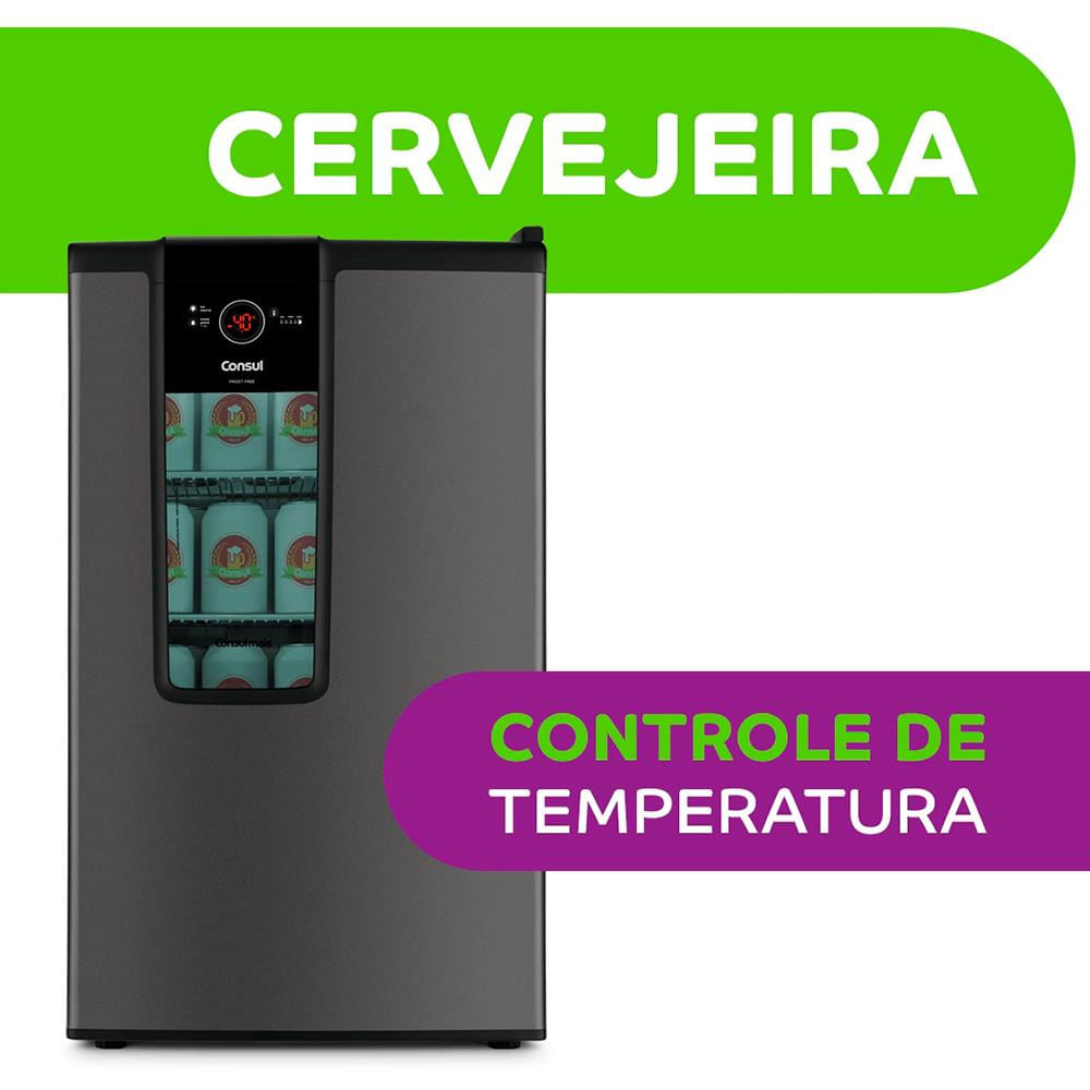 Cervejeira Consul CZD12AT com Display na Porta e Controle de Temperatura - 82L Titanium / 220V