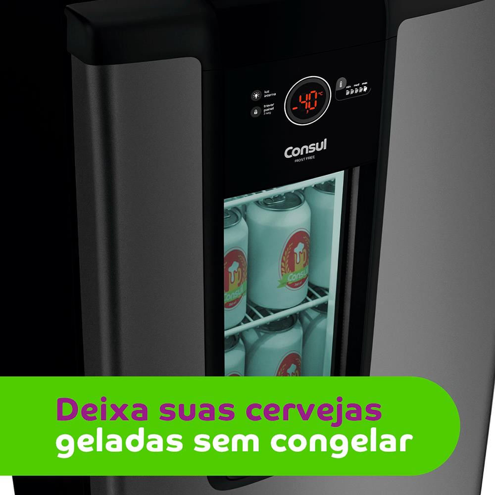 Cervejeira Consul CZD12AT com Display na Porta e Controle de Temperatura - 82L Titanium / 220V