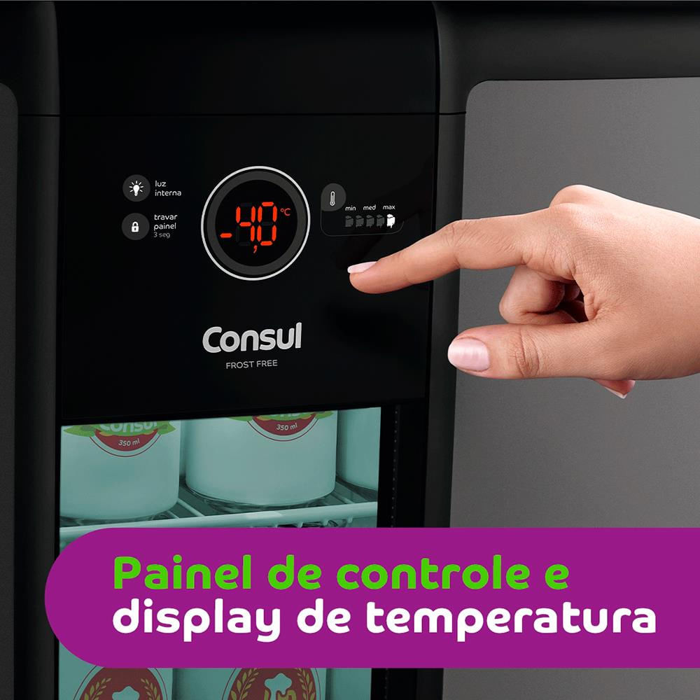 Cervejeira Consul CZD12AT com Display na Porta e Controle de Temperatura - 82L Titanium / 220V