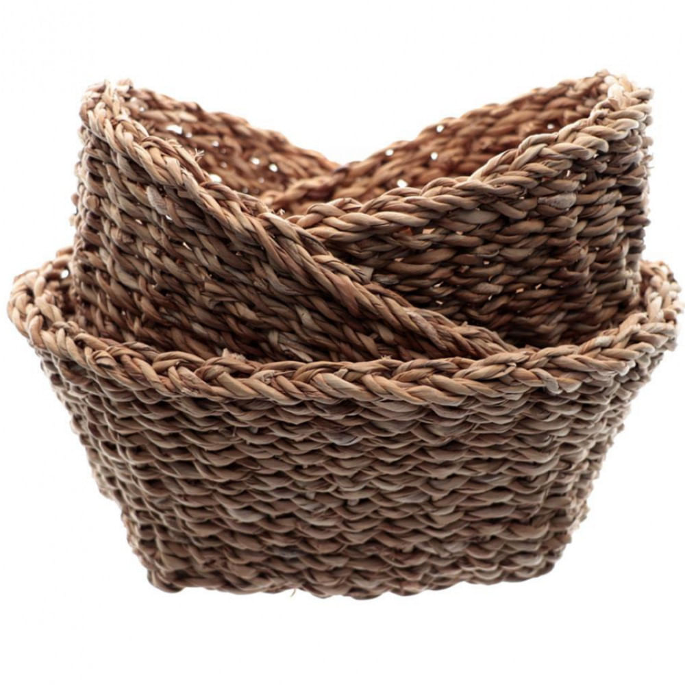 Conjunto de Cestas em Fibra Natural L`Hermitage Ovais 3 Peças
