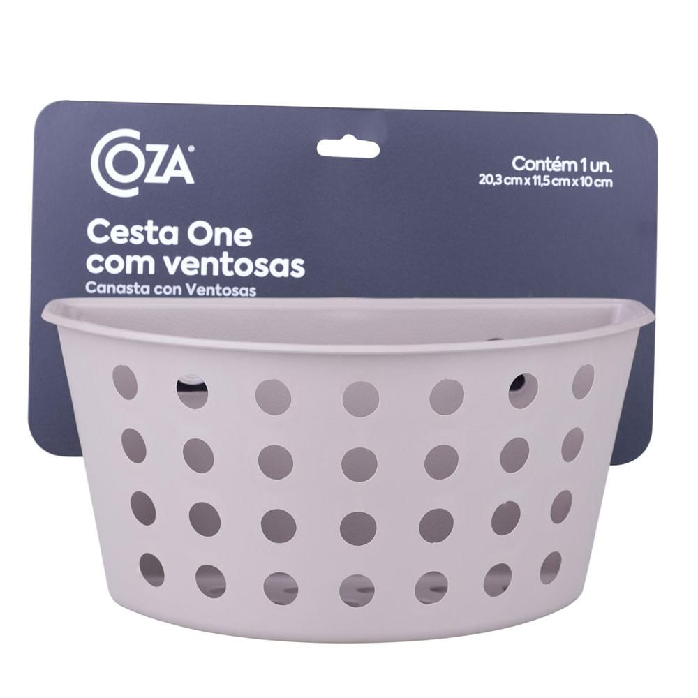 Cesta Organizadora com Ventosa Coza One 10812/0008 Concreto Cinza