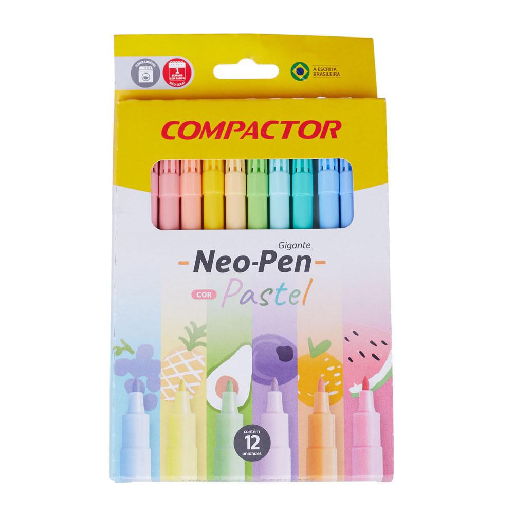 Canetinha NeoPen Pastel com 12 Cores Compactor