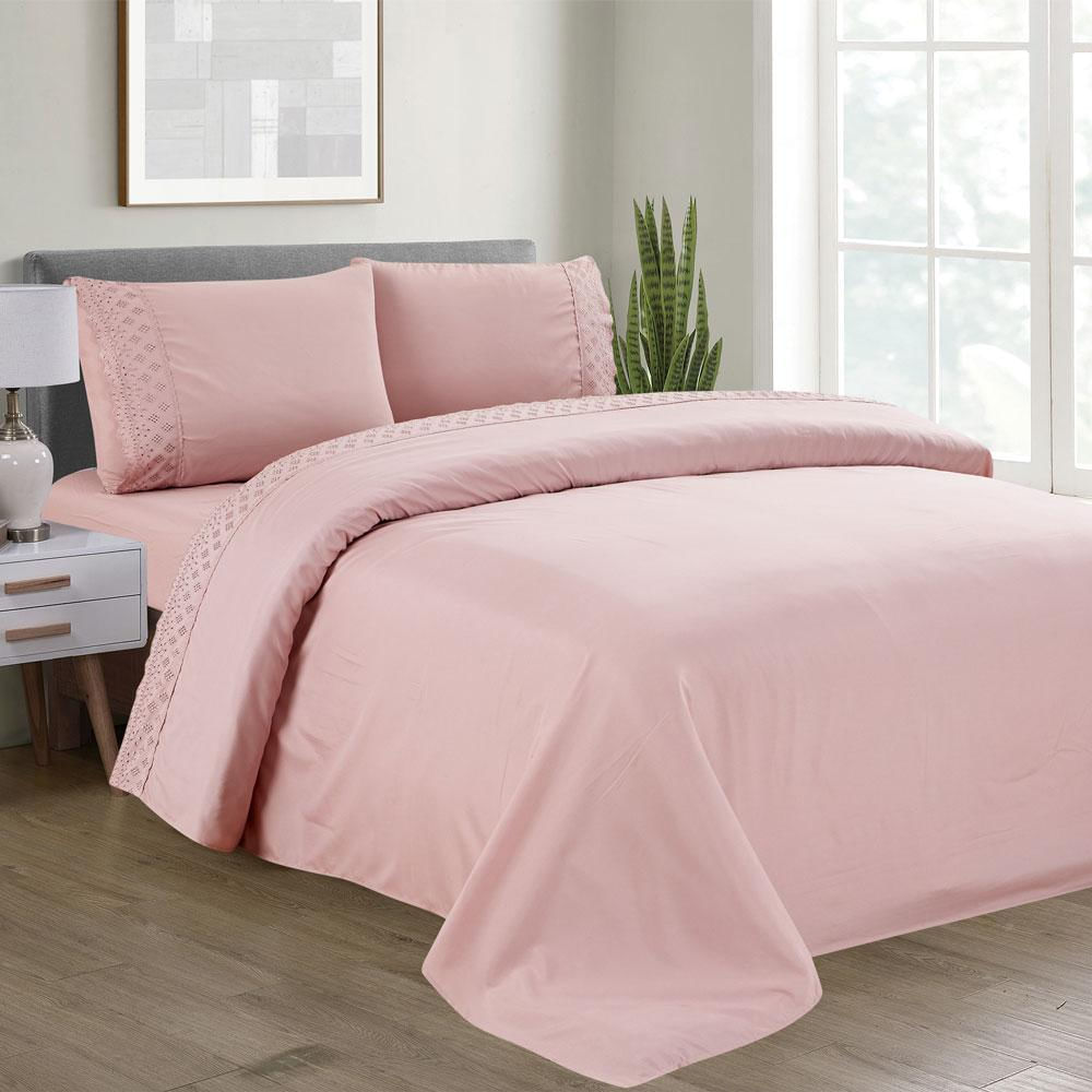 Jogo de Cama Queen Microfibra Cazza Ellie Rose Rosa