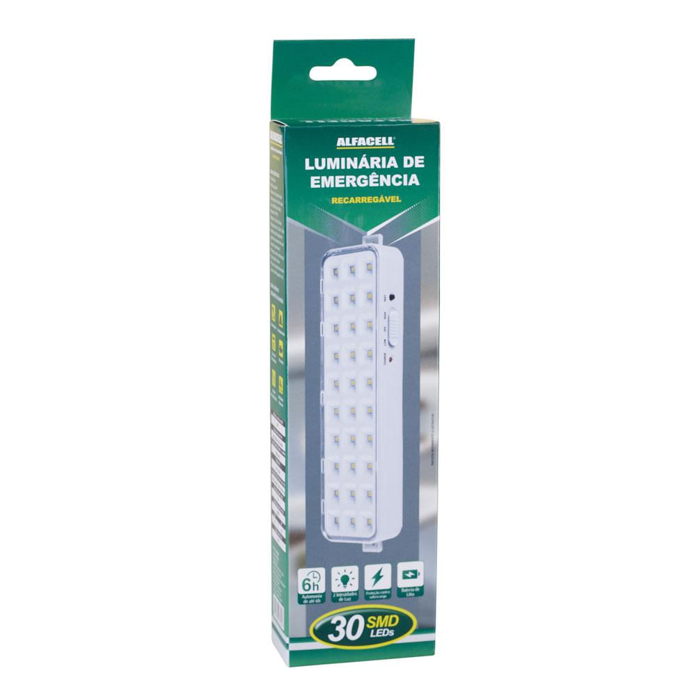 Luminária de Emergência 30 Leds Alfacell AL50081 Bivolt Bivolt
