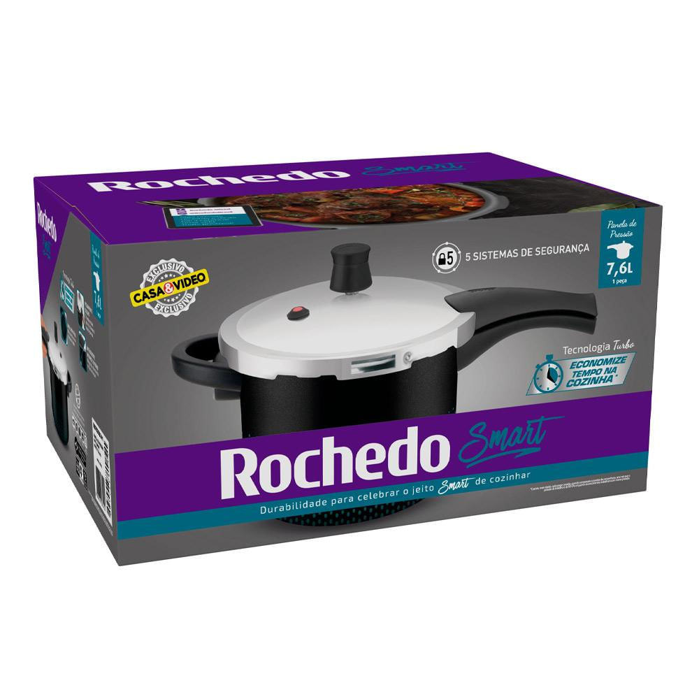 Panela de Pressão 7.6L Fechamento Externo Smart Rochedo Preta