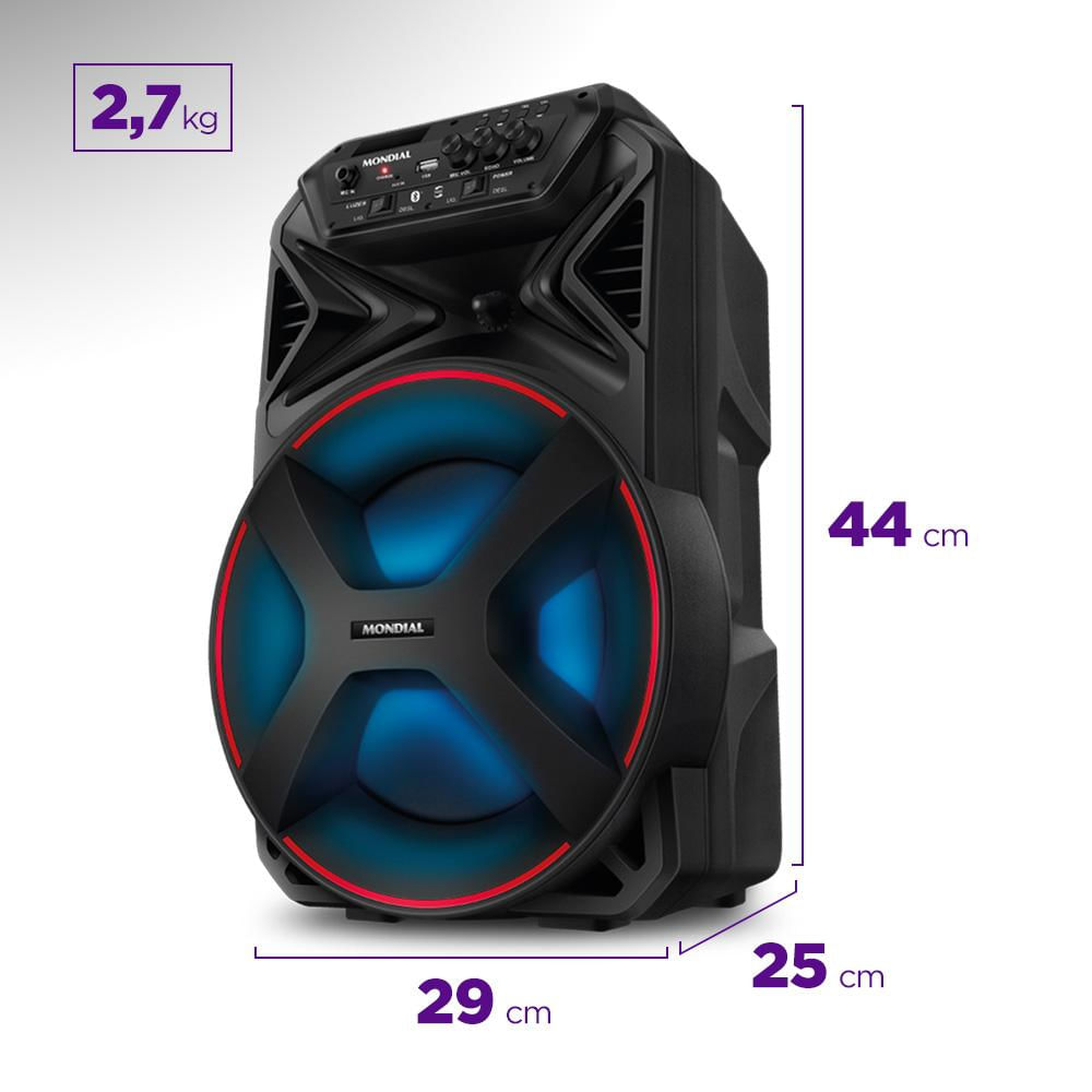 Caixa de Som Acústica Bluetooth 250W Mondial Connect Partyplus CM250 Preta