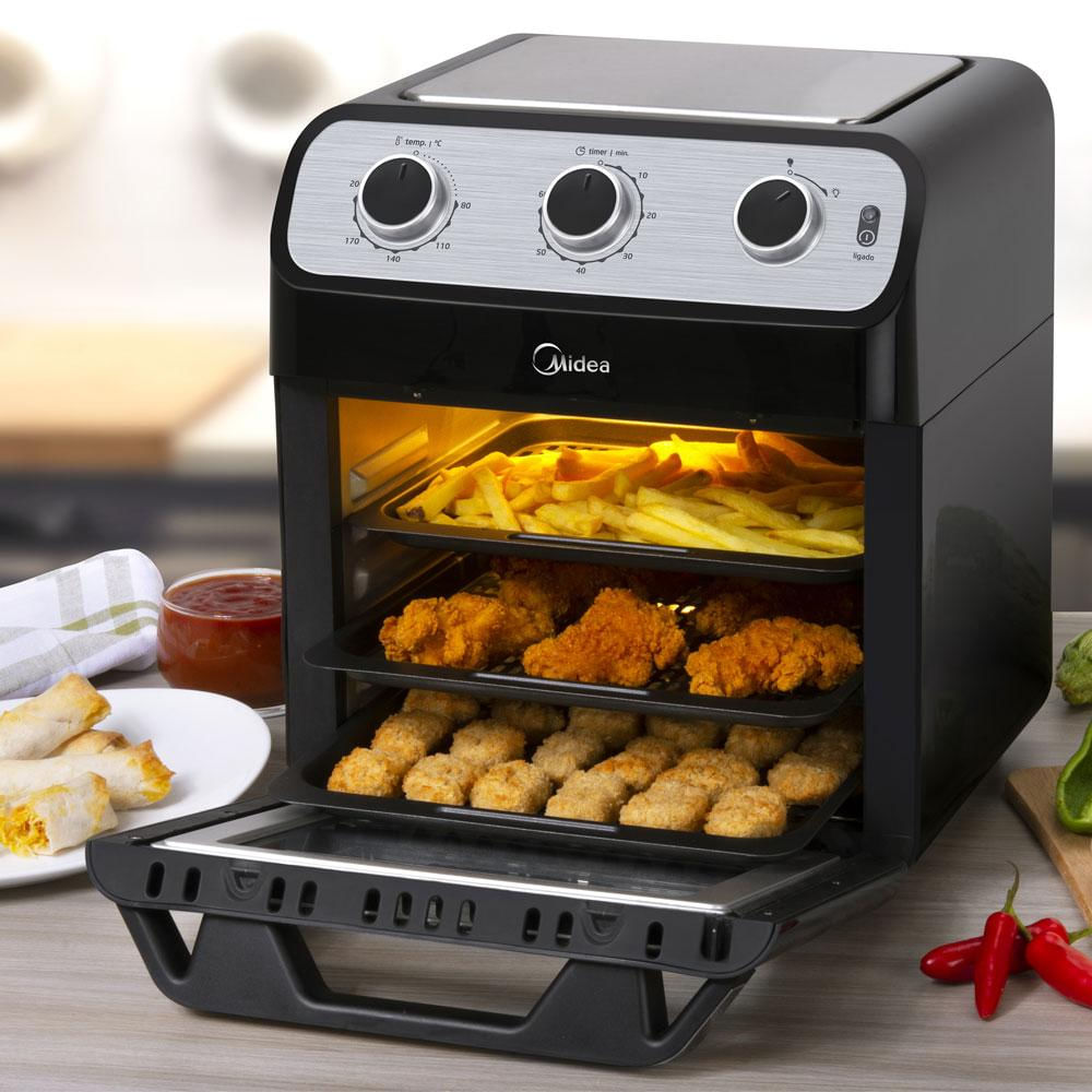 Fritadeira Air Fryer 12L Midea Oven FFA20P1 Preta 127V