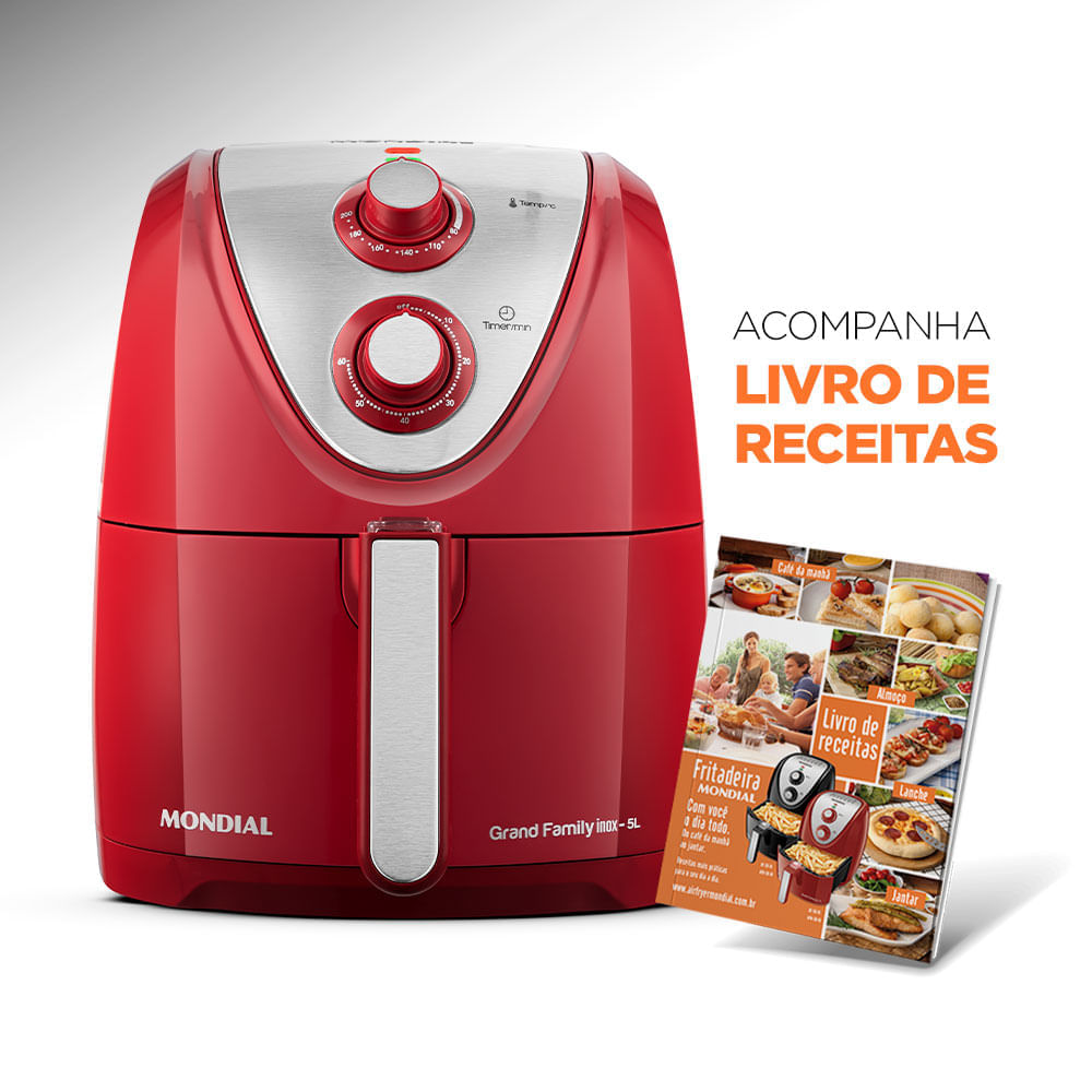 Fritadeira Elétrica Air Fryer 5 Litros AFN50RI Mondial Vermelha 127V 127V