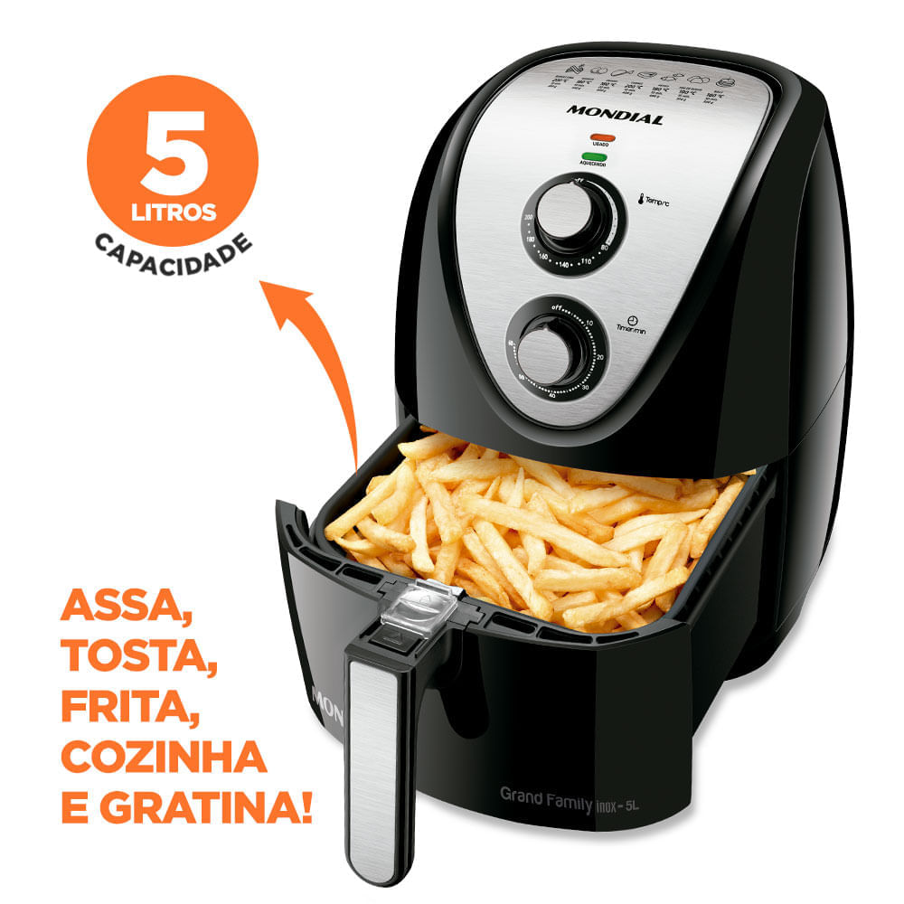 Fritadeira Elétrica Air Fryer 5 Litros AFN50BI Mondial Preta 127V 127V