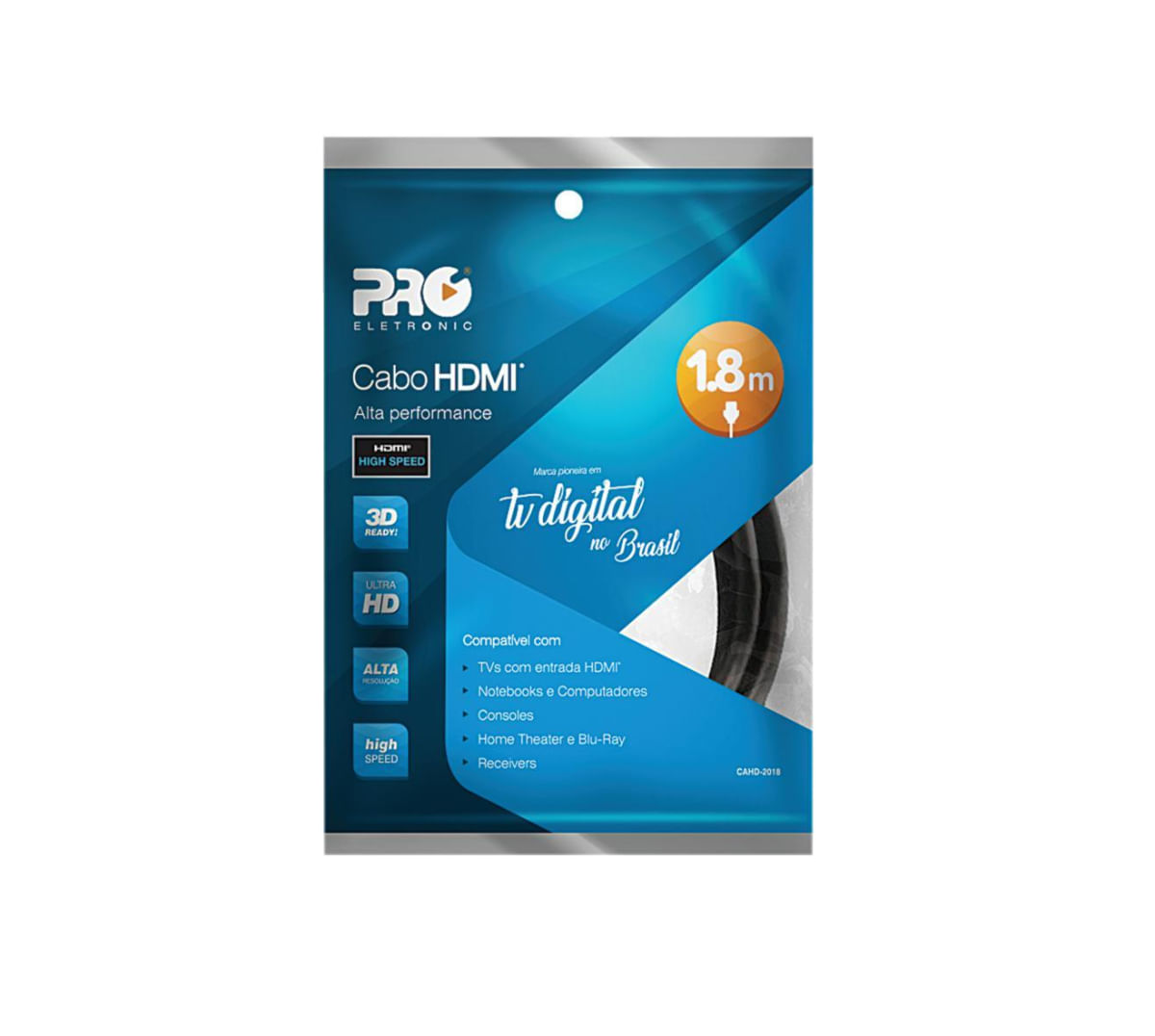 Cabo HDMI 1.8m Proeletronic CAHD-2018