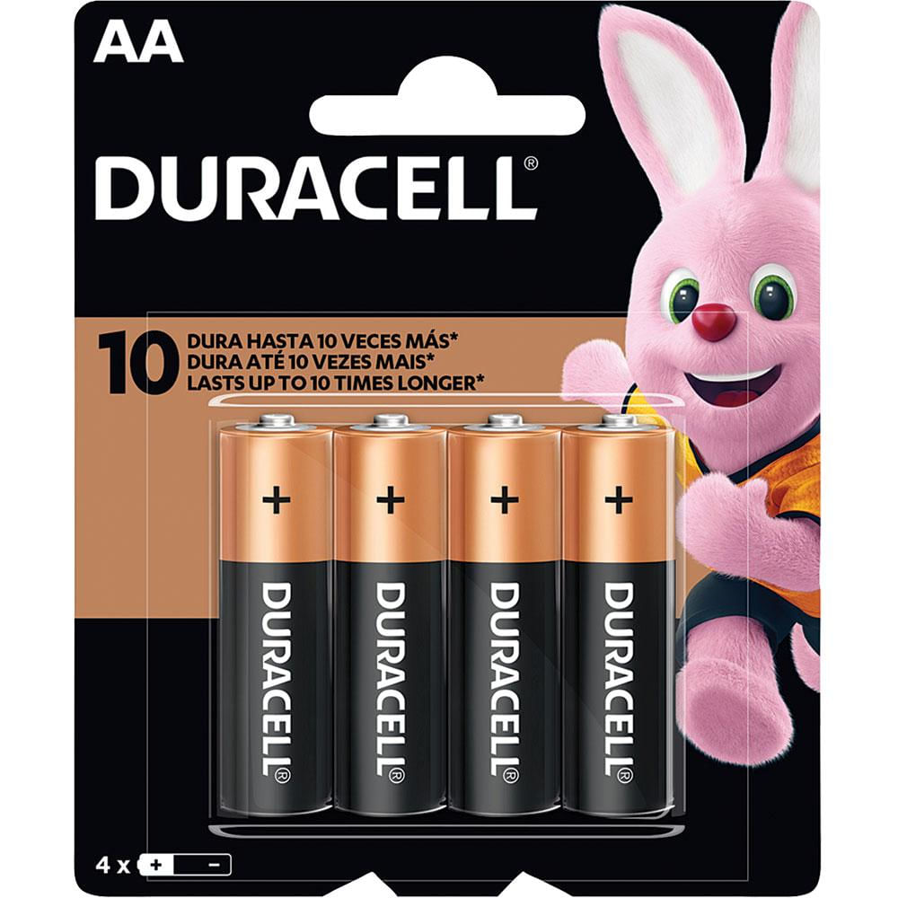 Pilha Pequena Alcalina Duracell com 4