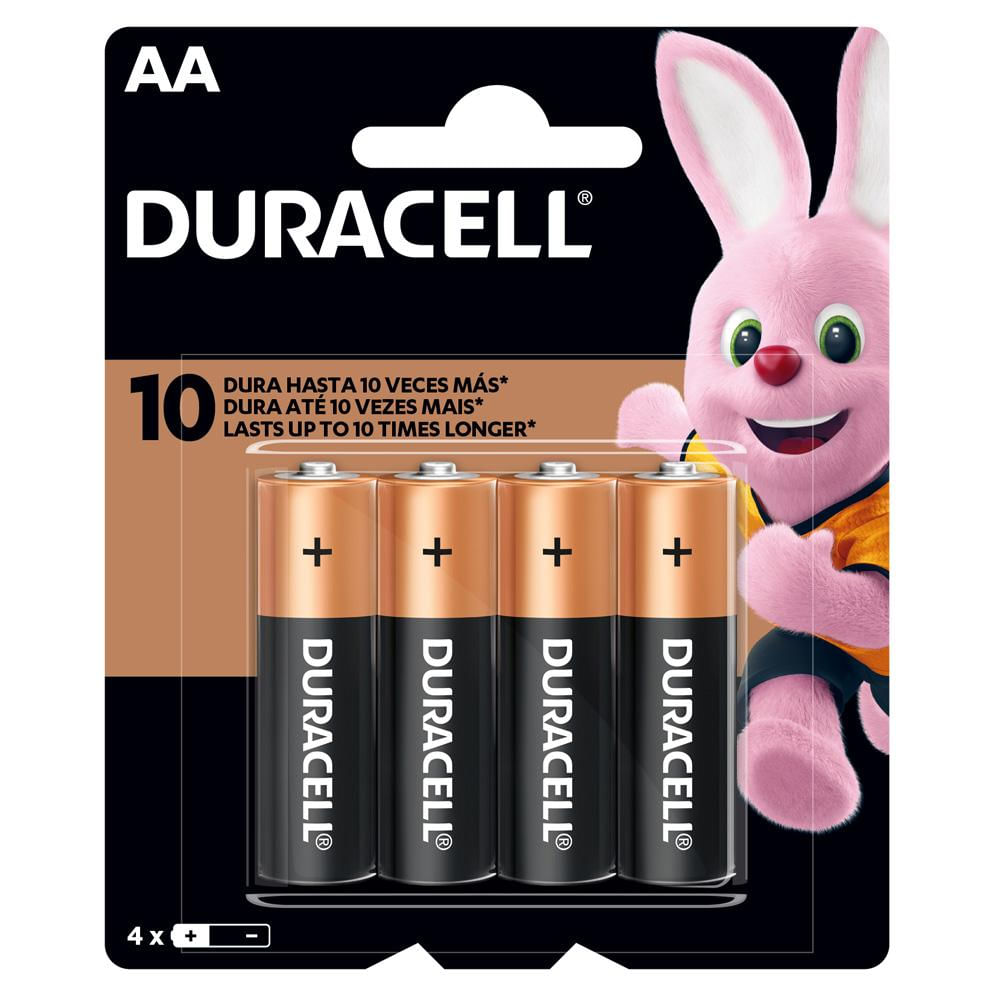 Pilha Pequena Alcalina Duracell com 4