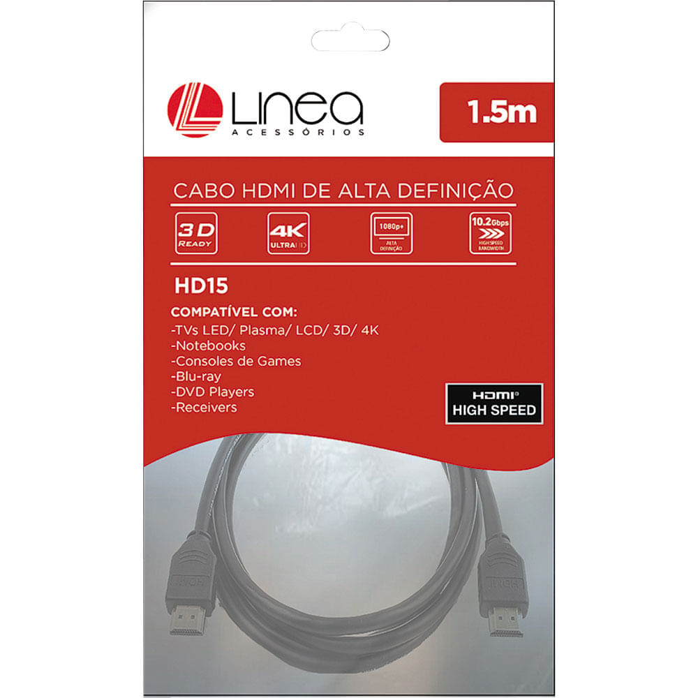 Cabo HDMI 1,5m Linea HD15