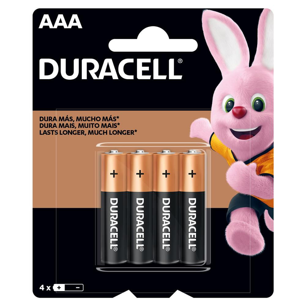 Pilha Palito Alcalina AAA com 4 Unidades Duracell