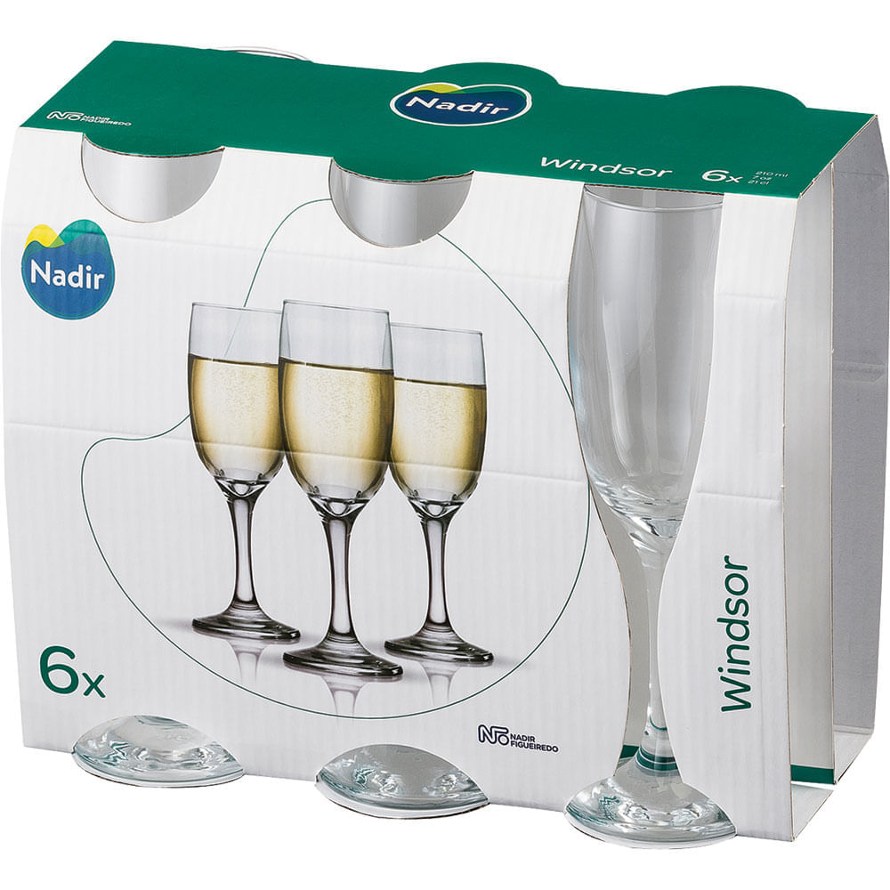 Conjunto 6 Taças 210ml Champanhe Nadir Windsor Única