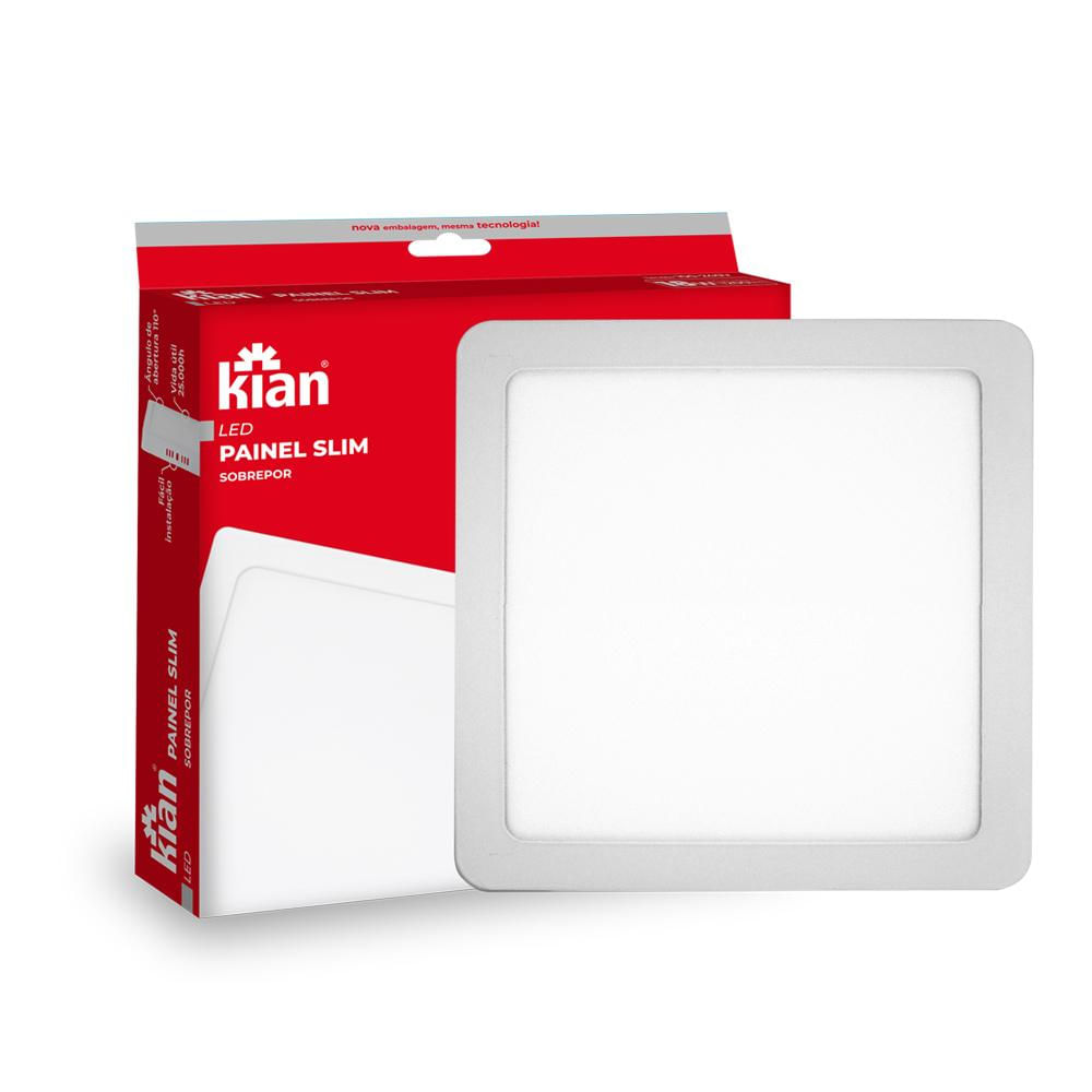 Painel Led de Sobrepor Quadrado 18W Kian Branco Bivolt
