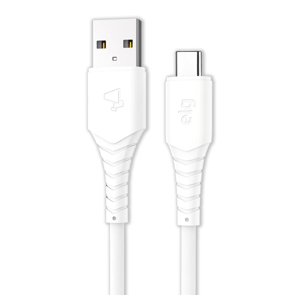 Cabo USB Tipo-C 1.2m ELG TC12W Branco Branca