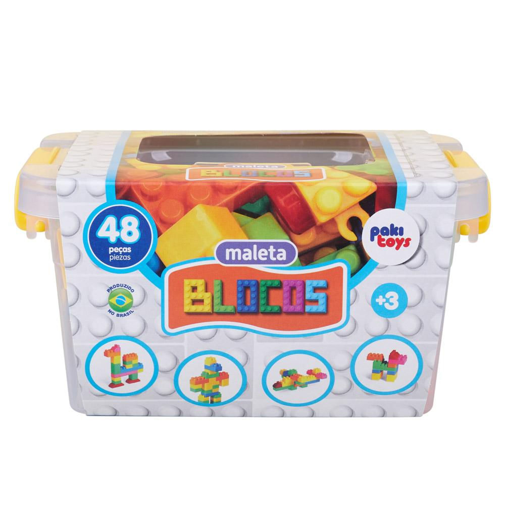 Brinquedo Maleta Blocos De Montar 48 Peças Paki Toys em Promoção