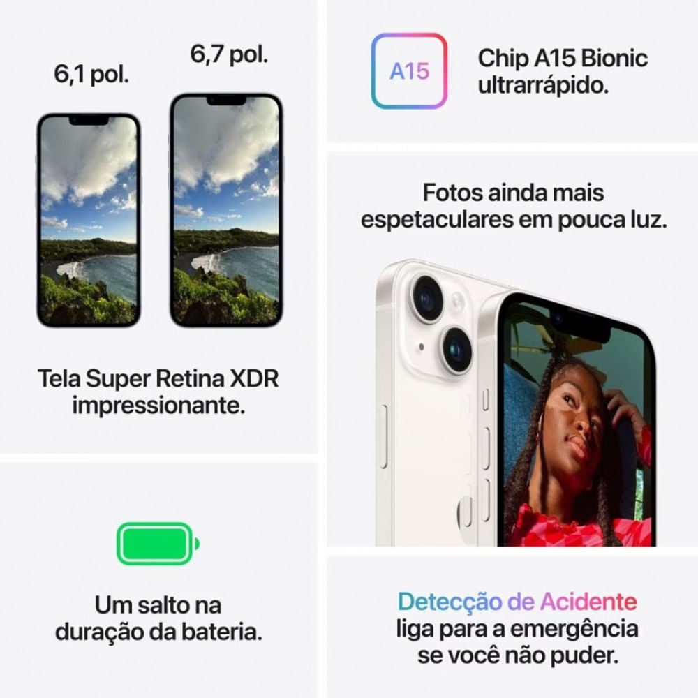 Apple iPhone 14 128GB Meia-noite Meia-noite