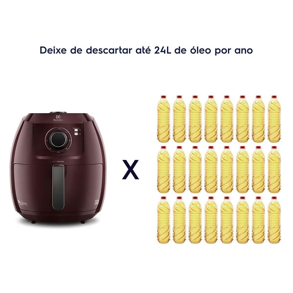 Fritaderia Elétrica Sem Óleo Air Fryer Electrolux EAF51 5 Litros Vermelha Escura / 110V